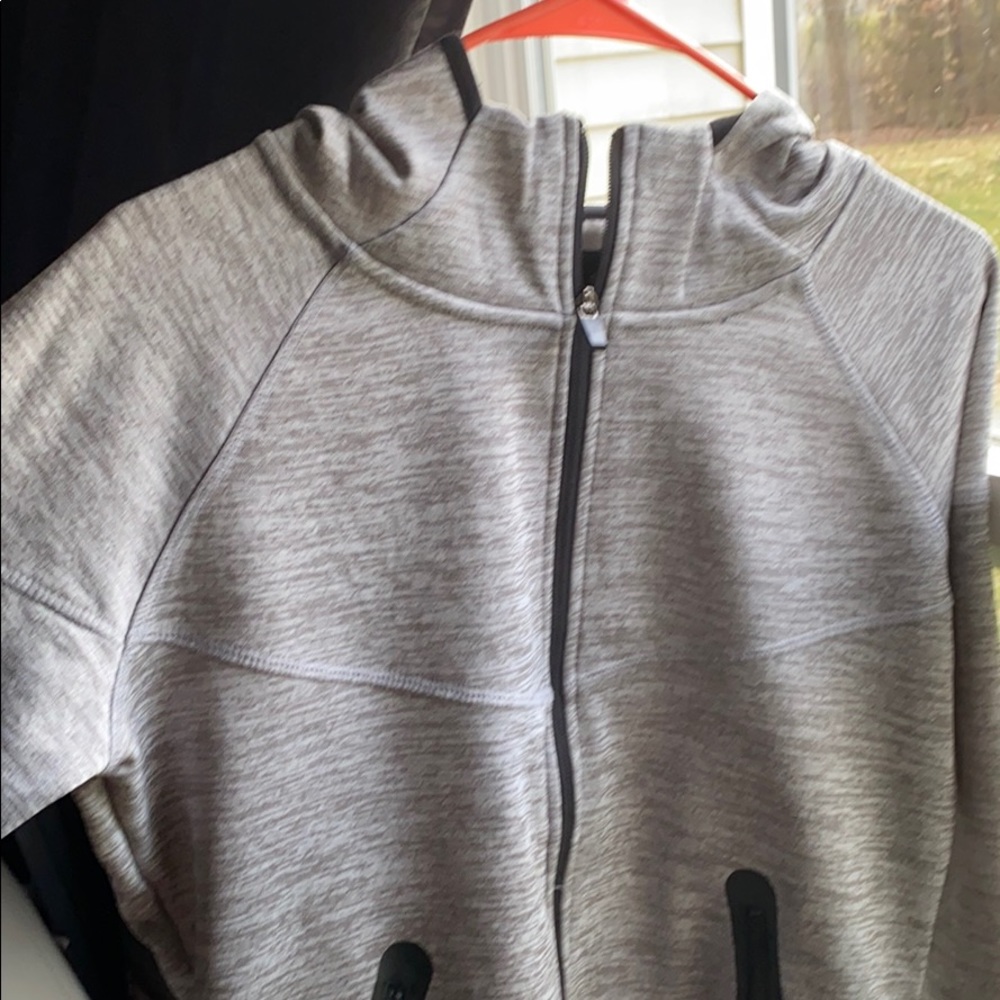 Zip up hoodie, tight fitted